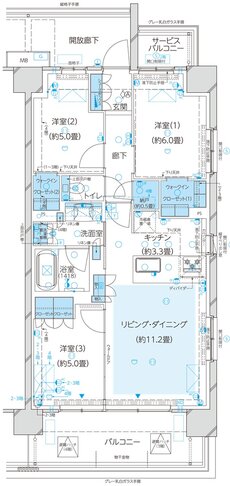 ビアレ北浦和 間取り R type