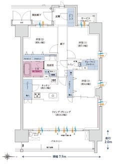 ポレスター吹上 間取り D type[MENUPLAN]