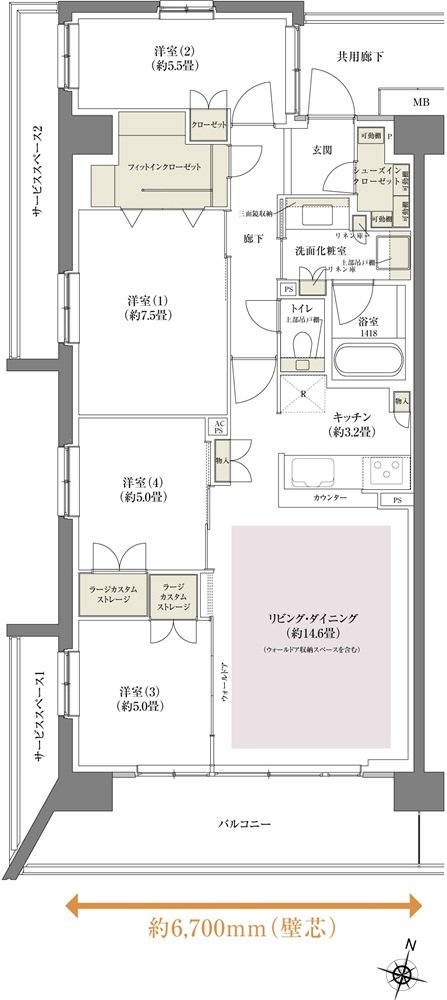 西千葉レジデンス アベニュー 間取り H type