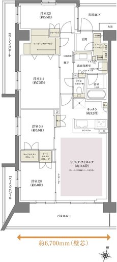 西千葉レジデンス アベニュー 間取り H type