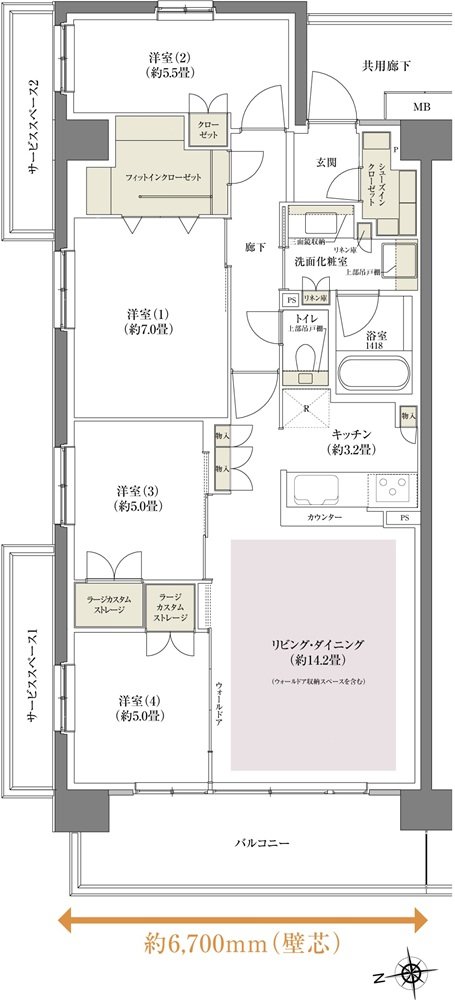 西千葉レジデンス アベニュー 間取り I1 type