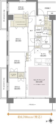 西千葉レジデンス アベニュー 間取り I1 type