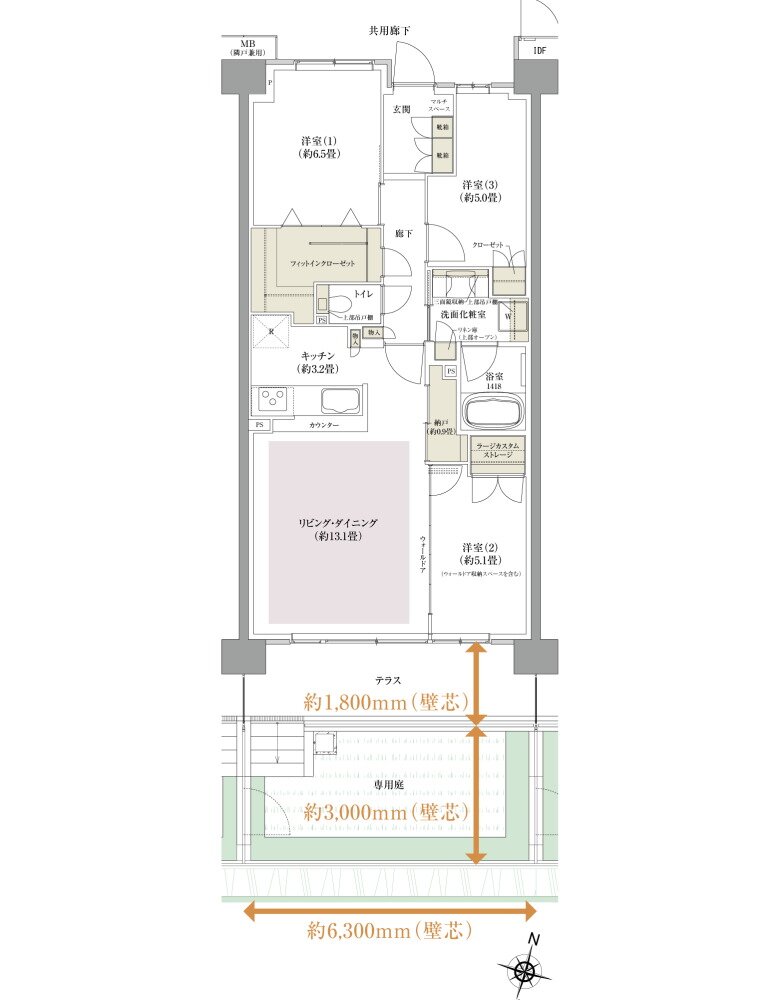 西千葉レジデンス アベニュー 間取り Fsg type