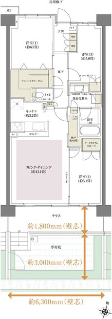 西千葉レジデンス アベニュー 間取り Fsg type