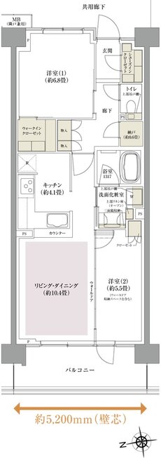 西千葉レジデンス アベニュー 間取り A type