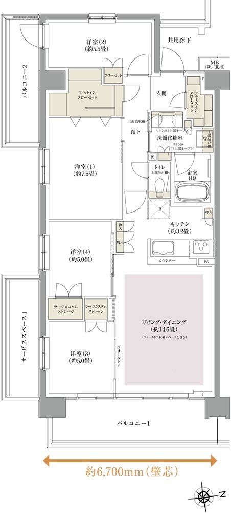 西千葉レジデンス アベニュー 間取り H2 type