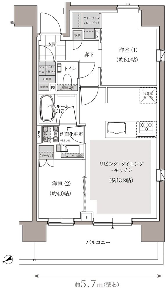 アトラス上野根岸 間取り Aタイプ