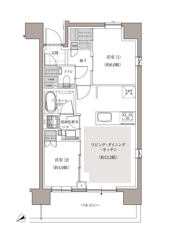 アトラス上野根岸 間取り Aタイプ