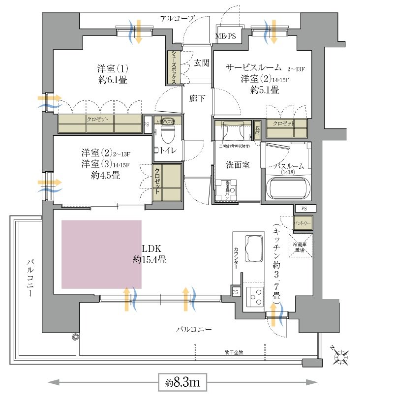 ワコーレ明石大久保駅前 間取り A type