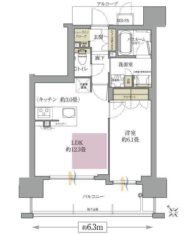 ワコーレ明石大久保駅前 間取り B type