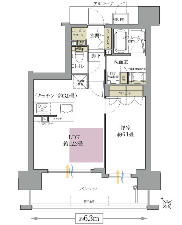 ワコーレ明石大久保駅前 間取り B type