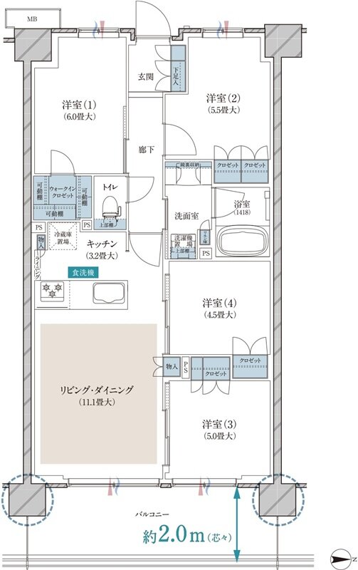 ブランズ大宮日進ビアレ 間取り M type
