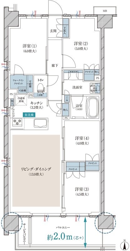 ブランズ大宮日進ビアレ 間取り W type