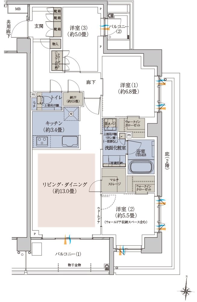 プラウド新丸子エアリーコート 間取り D type