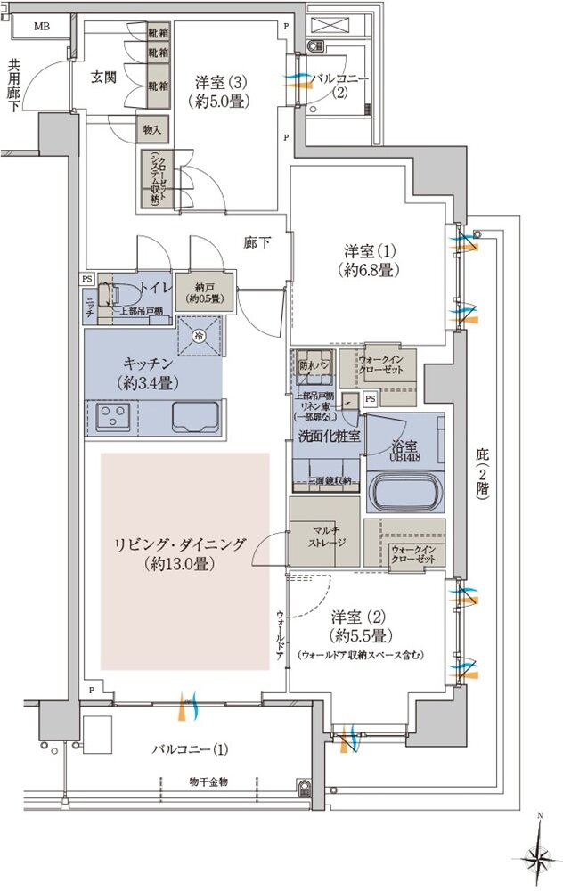 プラウド新丸子エアリーコート 間取り D type