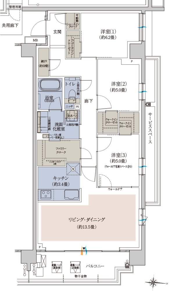 プラウド新丸子エアリーコート 間取り K type