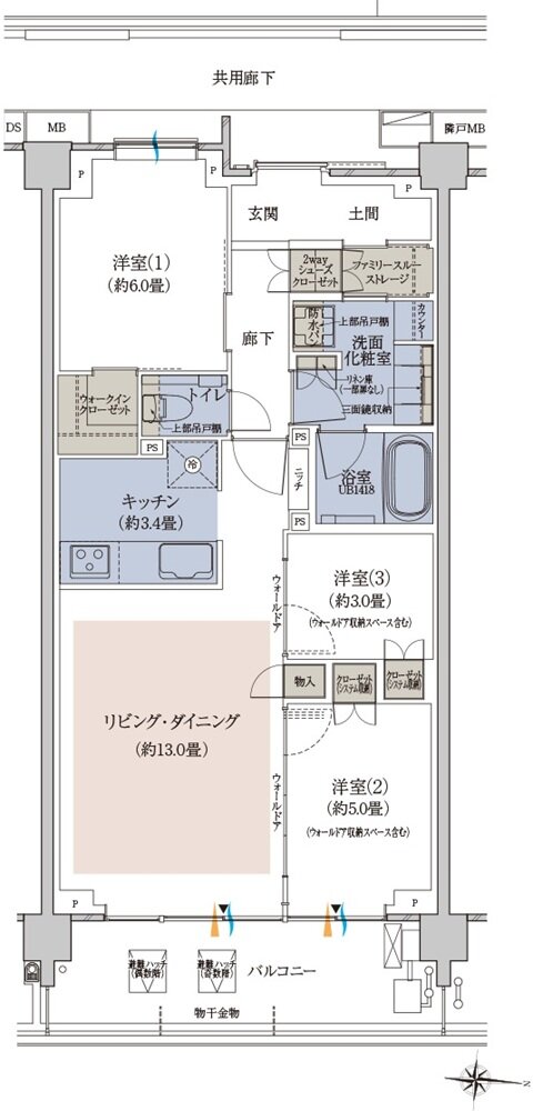 プラウド新丸子エアリーコート 間取り G type