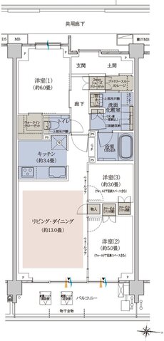 プラウド新丸子エアリーコート 間取り G type