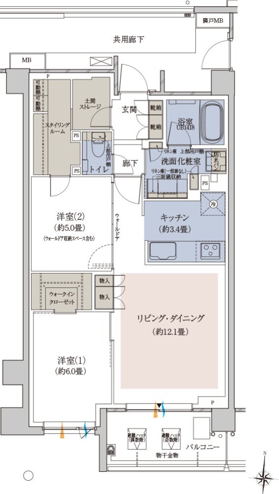 プラウド新丸子エアリーコート 間取り C type