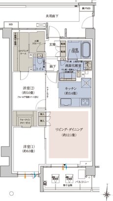 プラウド新丸子エアリーコート 間取り C type