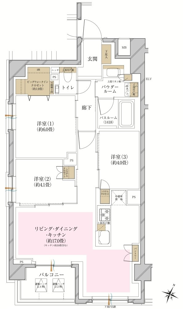 ヴェレーナ久が原 間取り D TYPE ※第1期1次