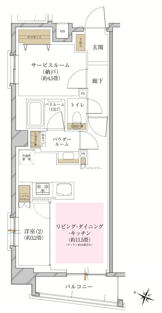 ヴェレーナ久が原 間取り A1 TYPE ※第1期1次