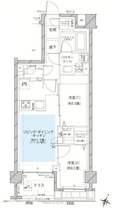 ヴェレーナ久が原 間取り Et TYPE ※第1期1次