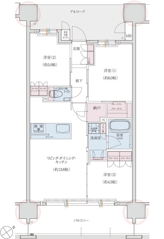 クレアホームズ長崎文教通り(長崎文教通りRiver Sideプロジェクト) 間取り Cタイプ