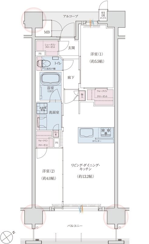 長崎文教通りRiverSideプロジェクト 間取り Bタイプ