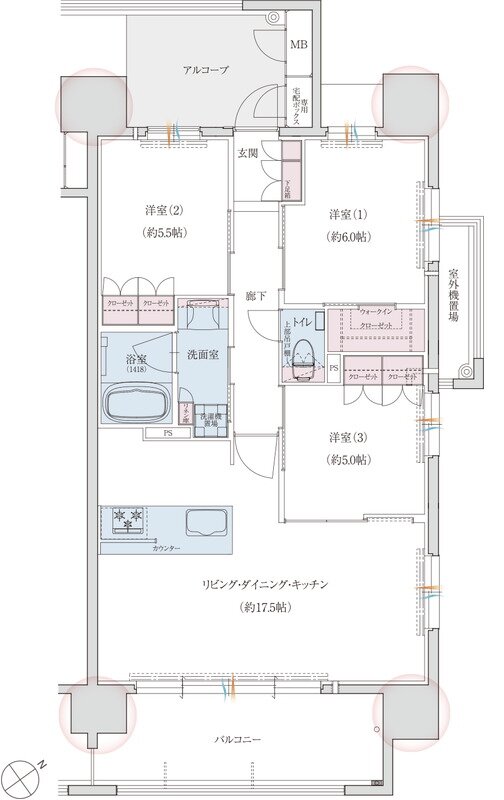 クレアホームズ長崎文教通り(長崎文教通りRiver Sideプロジェクト) 間取り Dタイプ