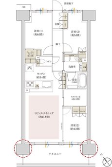 リビオ川崎鹿島田テラス 間取り C1タイプ