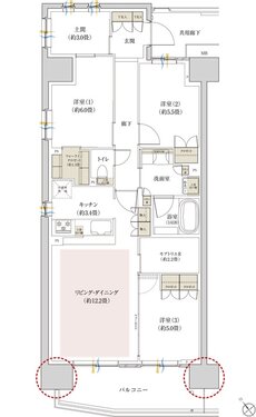 リビオ川崎鹿島田テラス 間取り Aタイプ