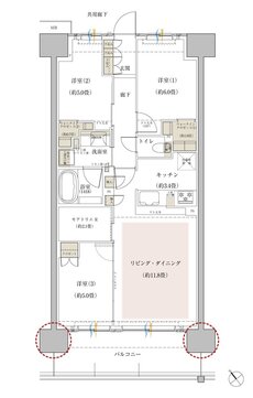リビオ川崎鹿島田テラス 間取り B1タイプ
