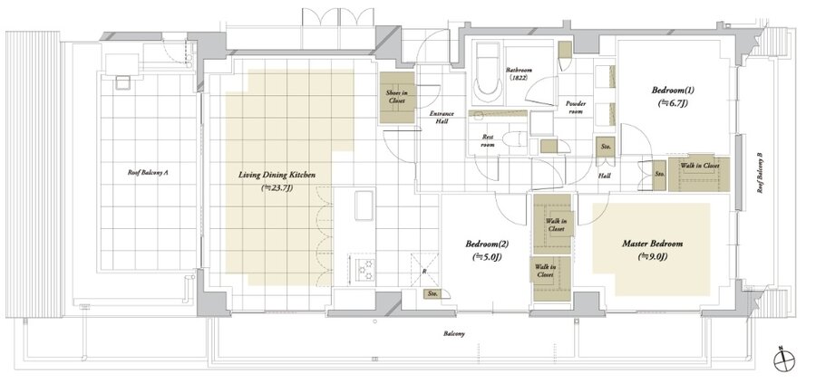 ディアナコート四谷 間取り E type