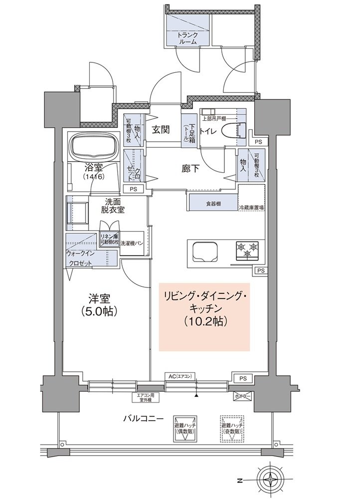 クリーンリバーフィネス平岸ステーションサイド 間取り B TYPE