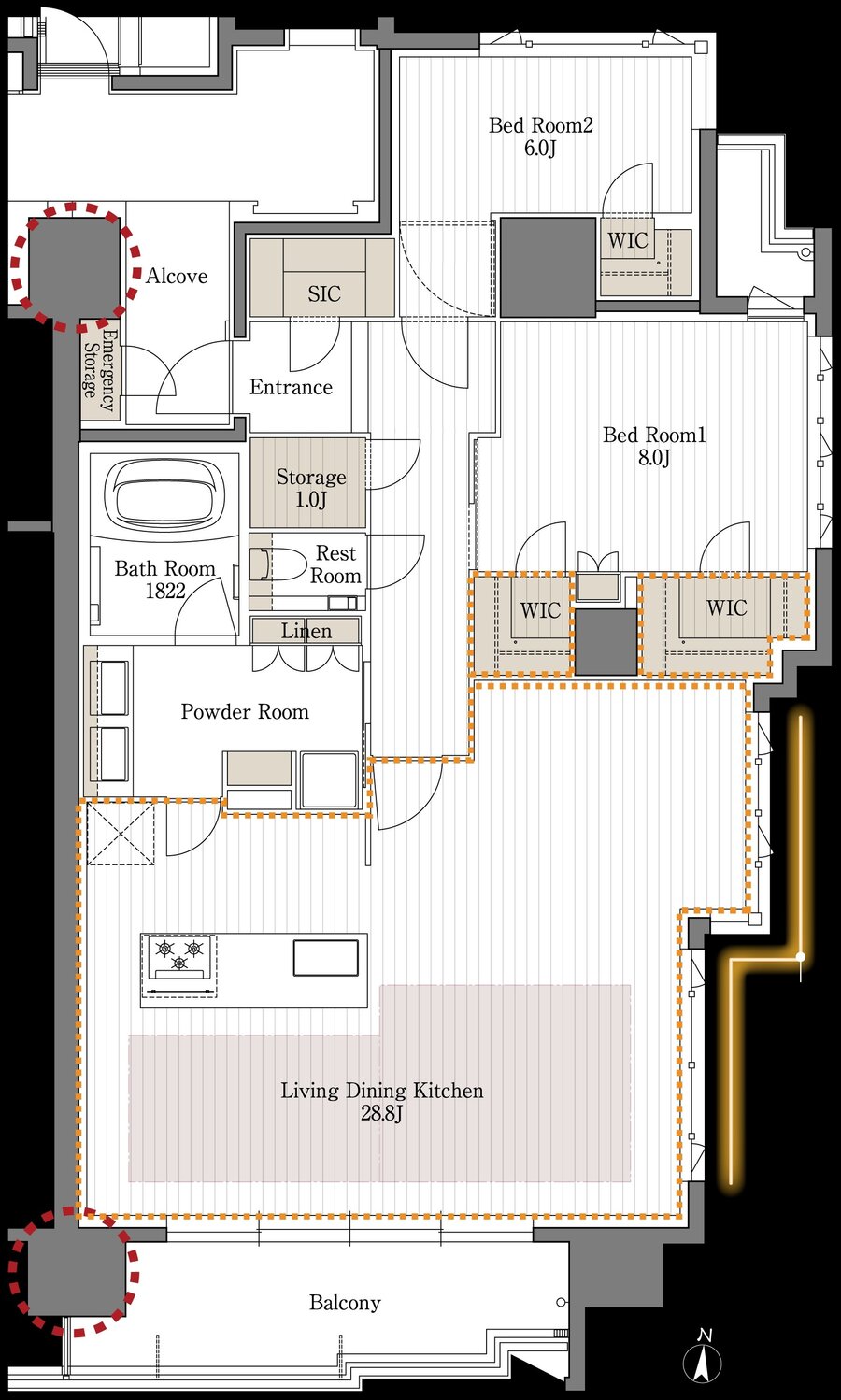 レ・ジェイド橦木町 間取り F type(MENU PLAN 2)