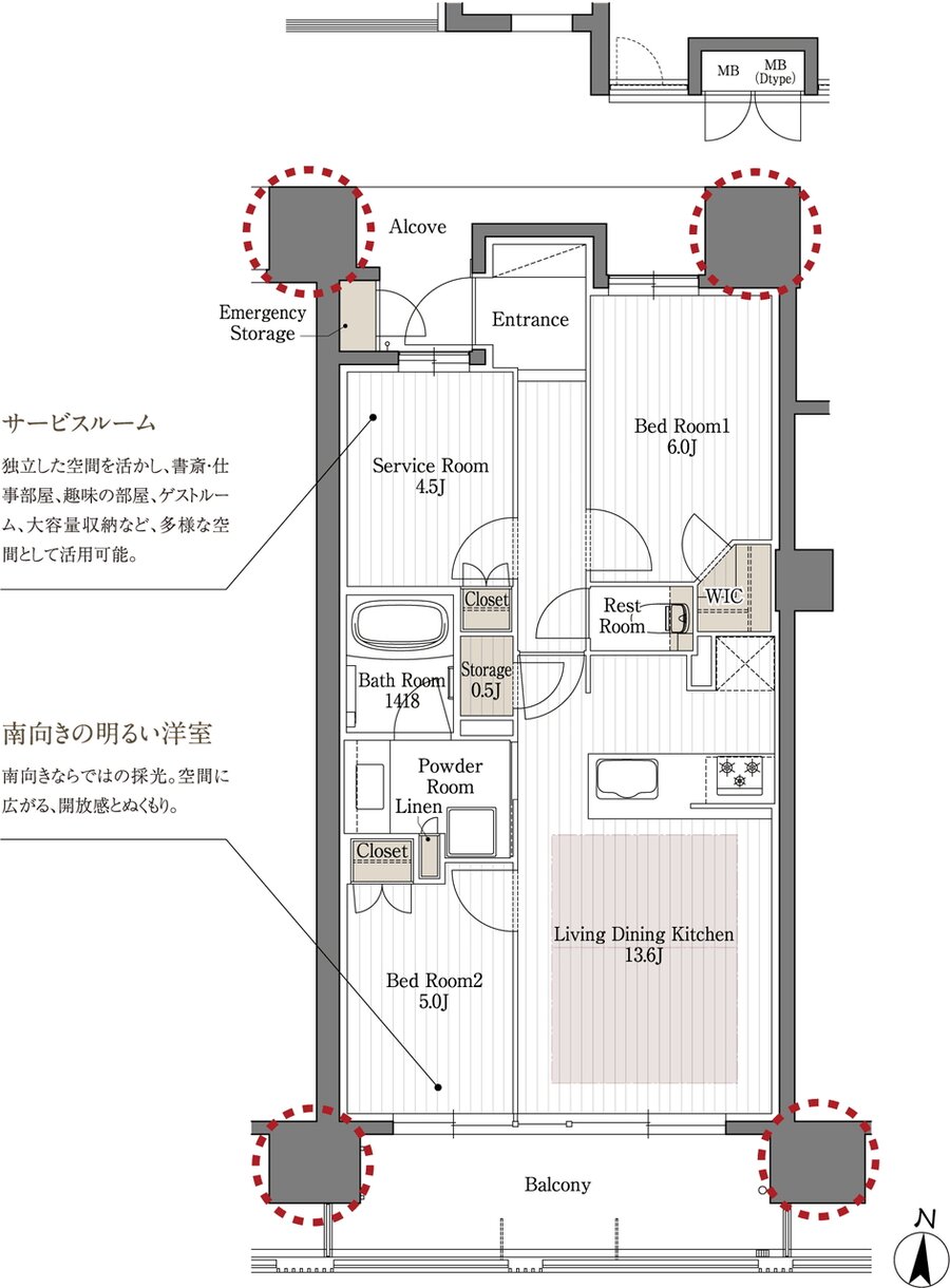 レ・ジェイド橦木町 間取り C type