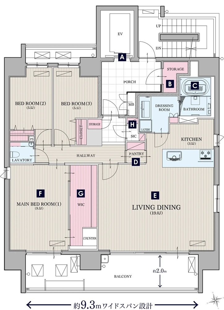 ハレ プアラニ 鴨池 間取り 3LDKタイプ