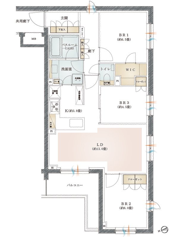 イノバス市谷仲之町 間取り E1タイプ