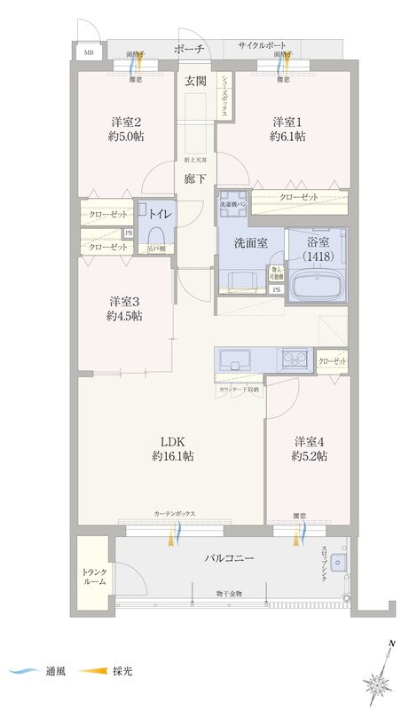 エイル諸岡テラス 間取り Eタイプ