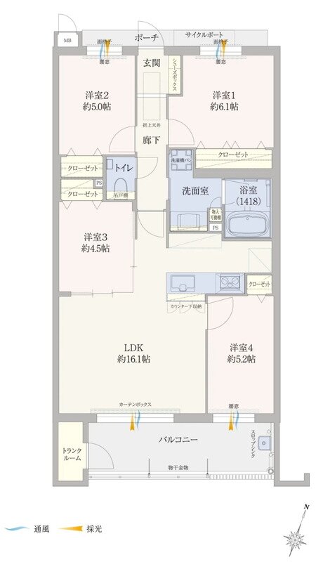 エイル諸岡テラス 間取り Eタイプ