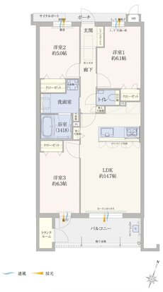 エイル諸岡テラス 間取り Cタイプ