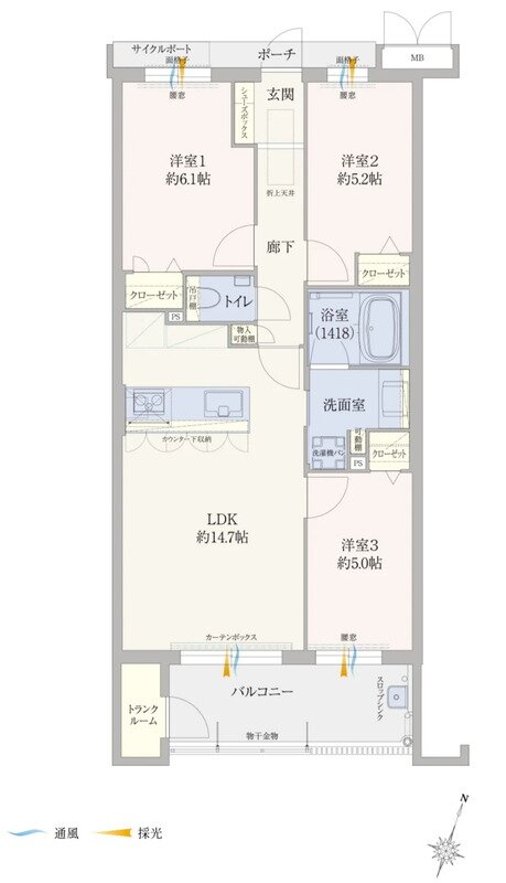 エイル諸岡テラス 間取り Dタイプ