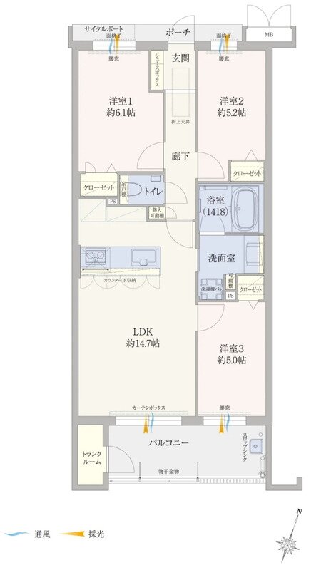 エイル諸岡テラス 間取り Dタイプ