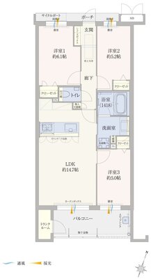 エイル諸岡テラス 間取り Dタイプ