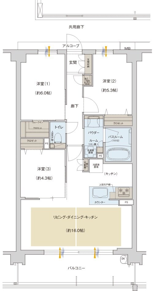 プレサンス ロジェ 武蔵浦和 間取り D1タイプ