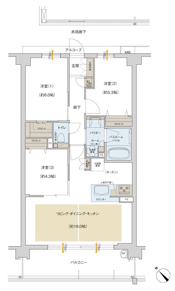 プレサンス ロジェ 武蔵浦和 間取り D1タイプ