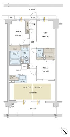 プレサンス ロジェ 武蔵浦和 間取り D2タイプ