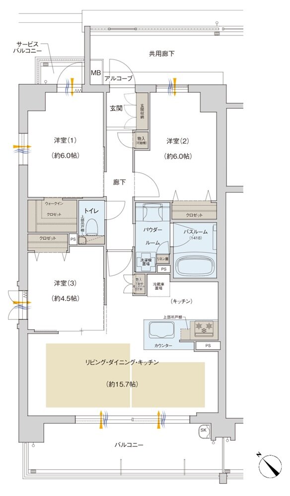 プレサンス ロジェ 武蔵浦和 間取り Aタイプ