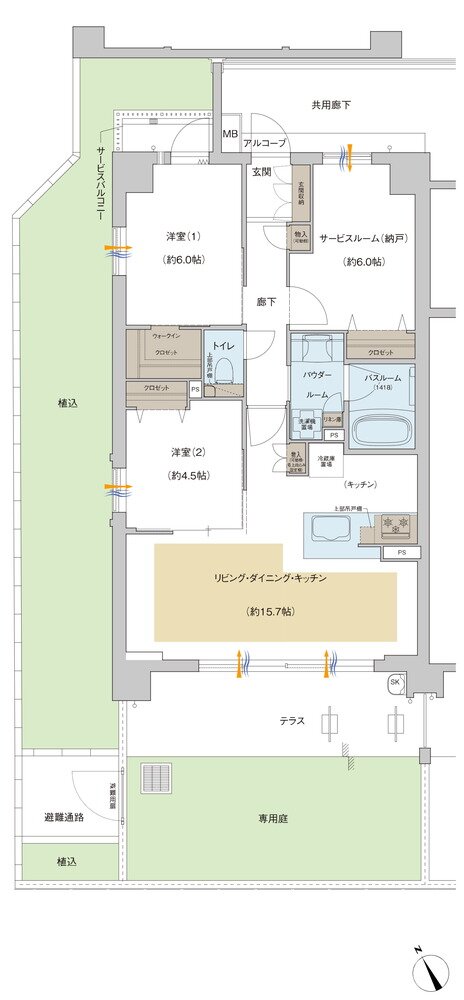 プレサンス ロジェ 武蔵浦和 間取り Agタイプ